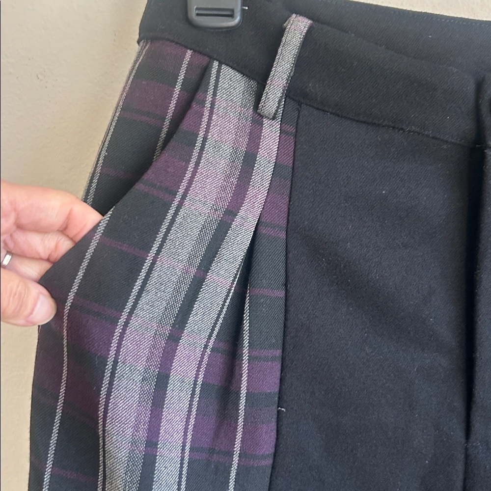 Disturbia Gambit Spliced Check Goth Tapered Trousers Size 6 NWT - Picture 6 of 12